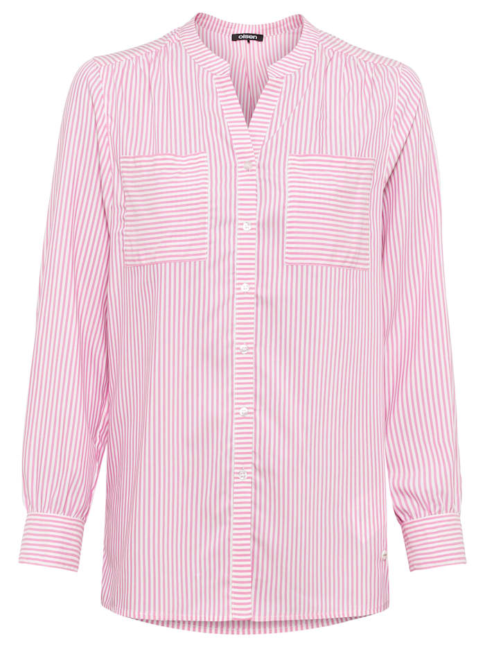 Olsen Schöne Bluse mit durchgehender Knopfleiste, Pink
