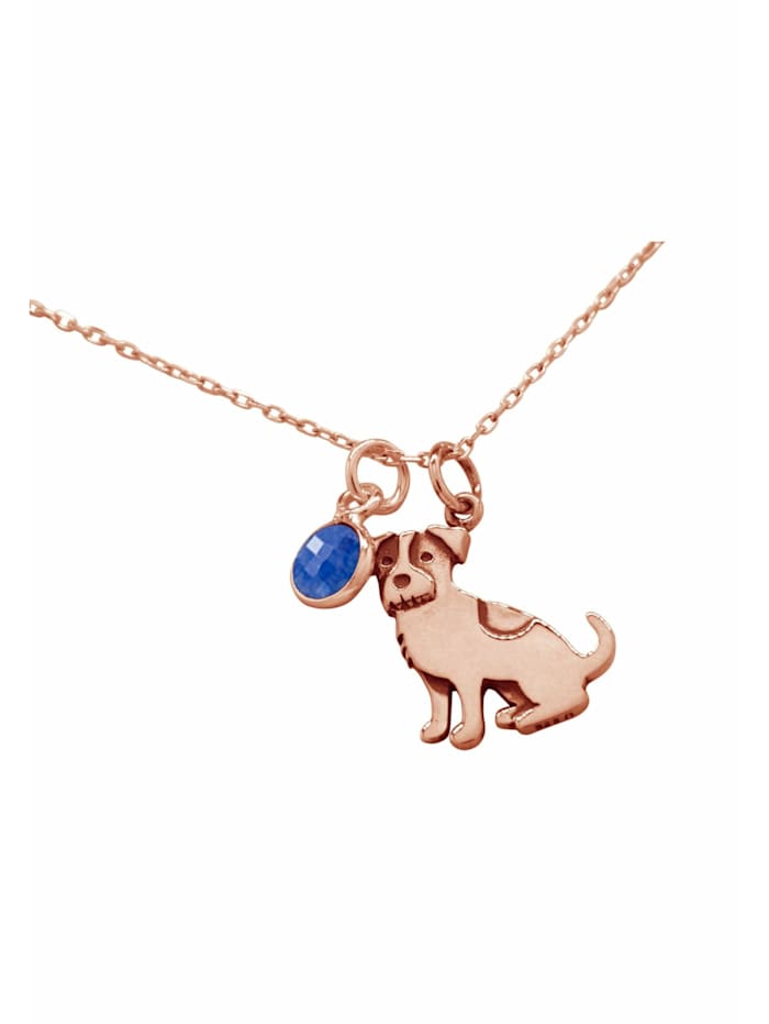 Halskette mit Anhänger Terrier Hund - Saphir Haustier Herrchen, Frauchen Qualitätvoll