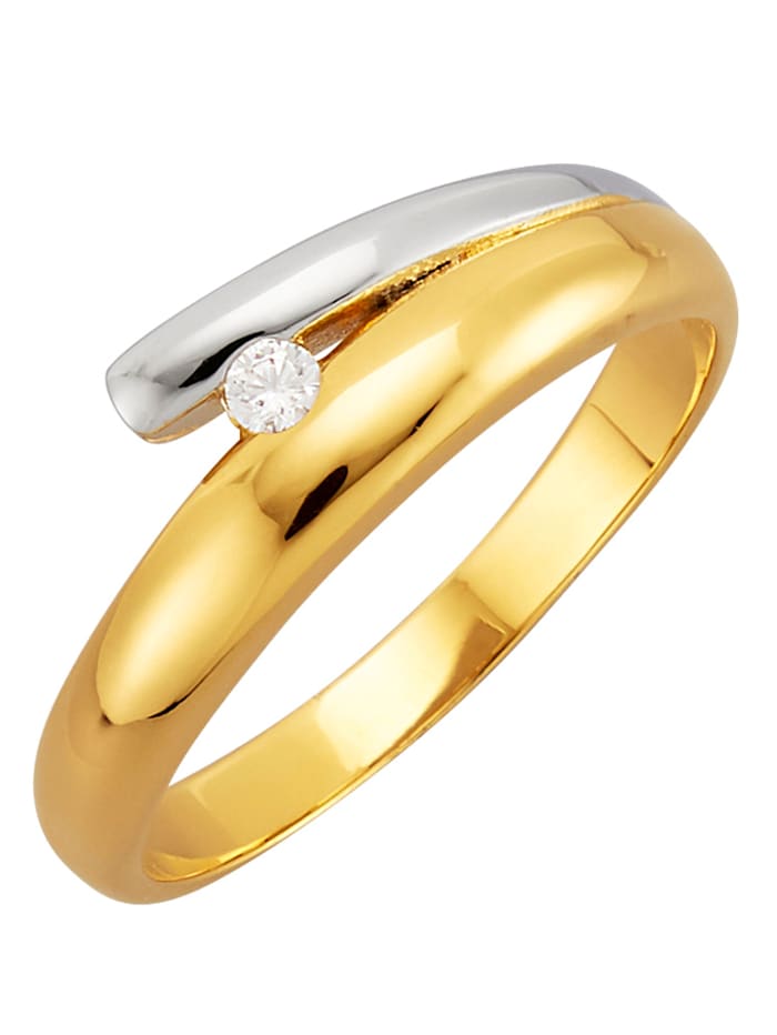 Golden Style Dámsky prsteň s krištáľmi, Farba žltého zlata