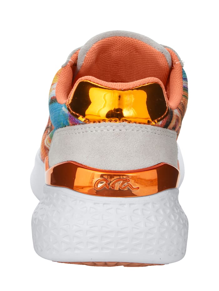 Ara Sneakers à plateau ornées d'un motif imaginé par le duo d'artistes DeCaSa, Orange/Multicolore