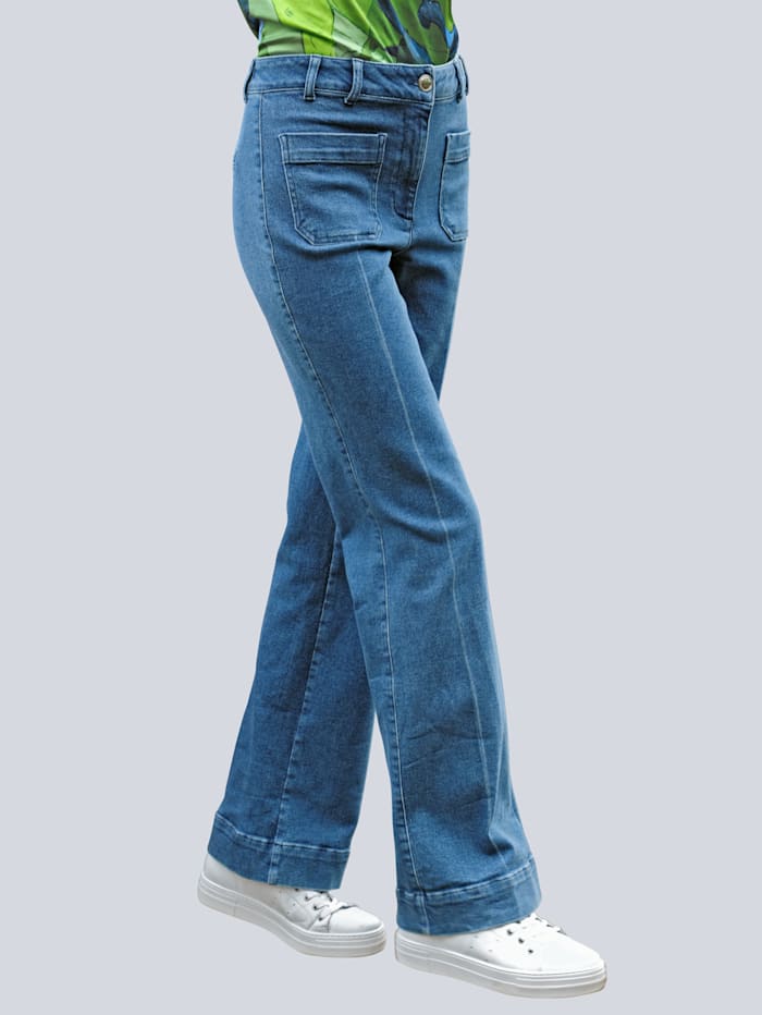 Alba Moda Jeans mit weitem Bein, Jeansblau