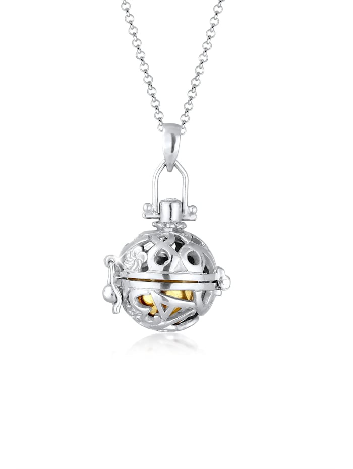 Nenalina Halskette Engelsflüsterer Klein Chime Ball 925 Silber, Silber