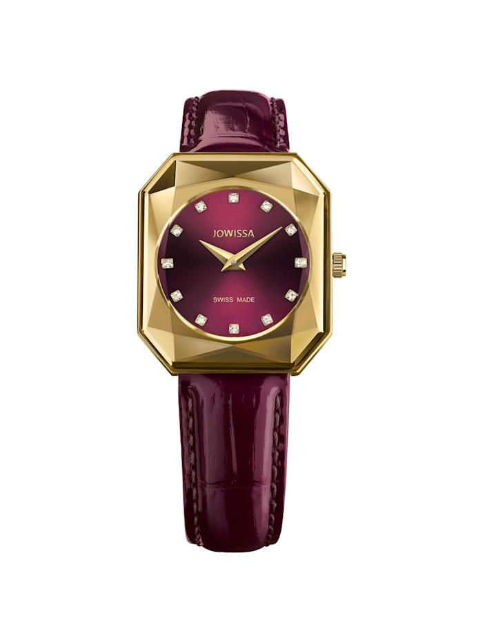 Jowissa Schweizer Uhr, bordeaux / gold