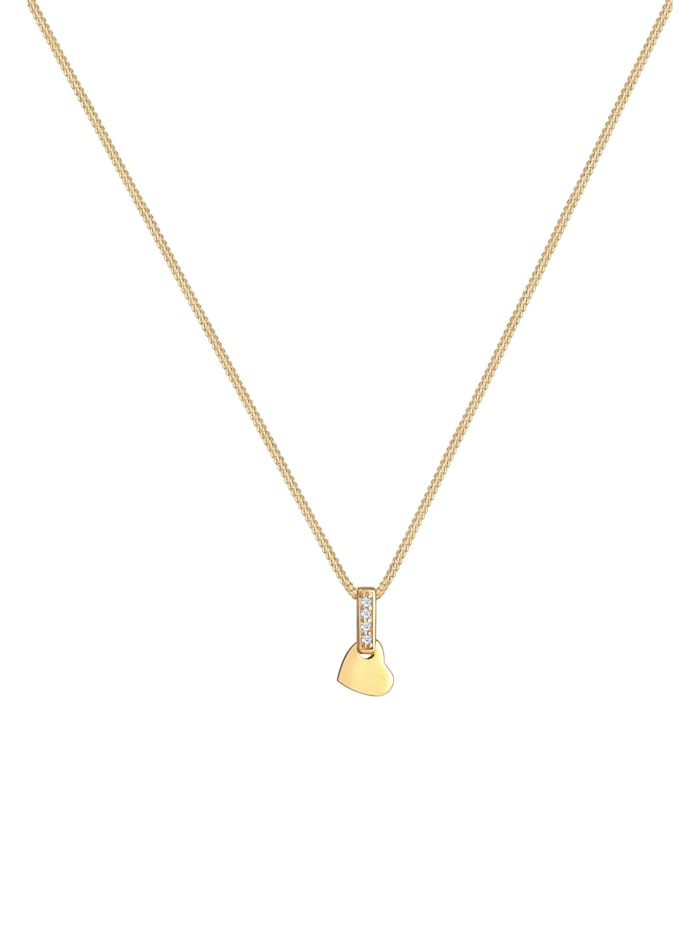 Halskette Herz Brillant Diamant (0.02 Ct.) 585 Gelbgold
