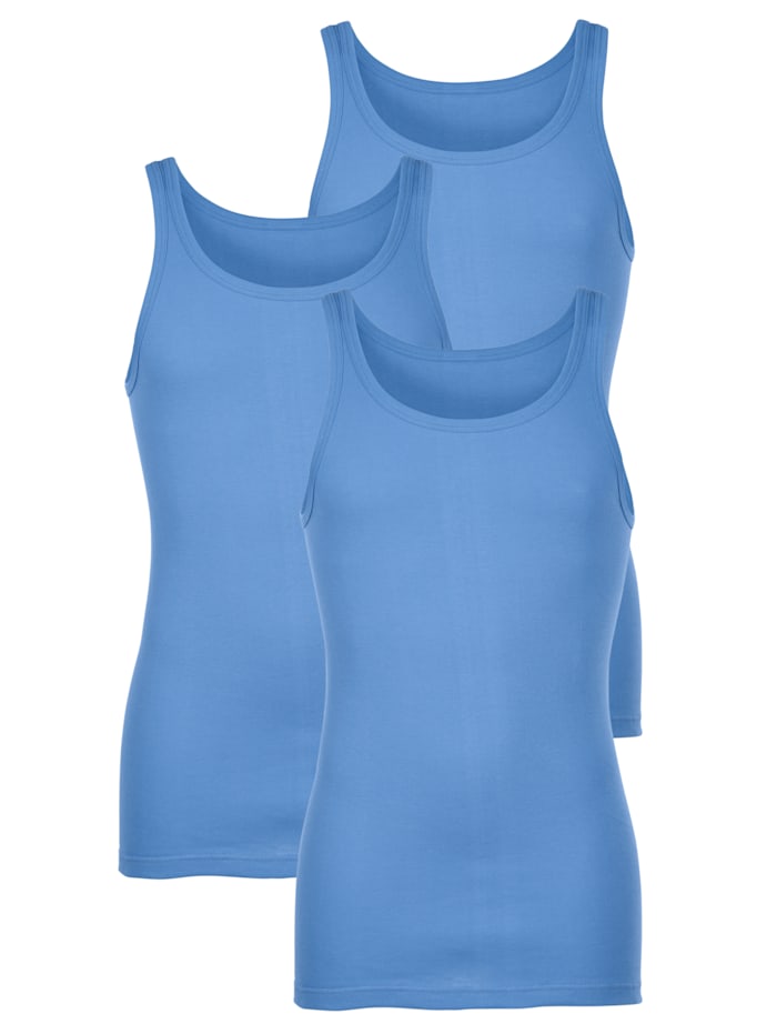 HERMKO Unterhemden im 3er-Pack in bewährter Markenqualität, 3x Hellblau