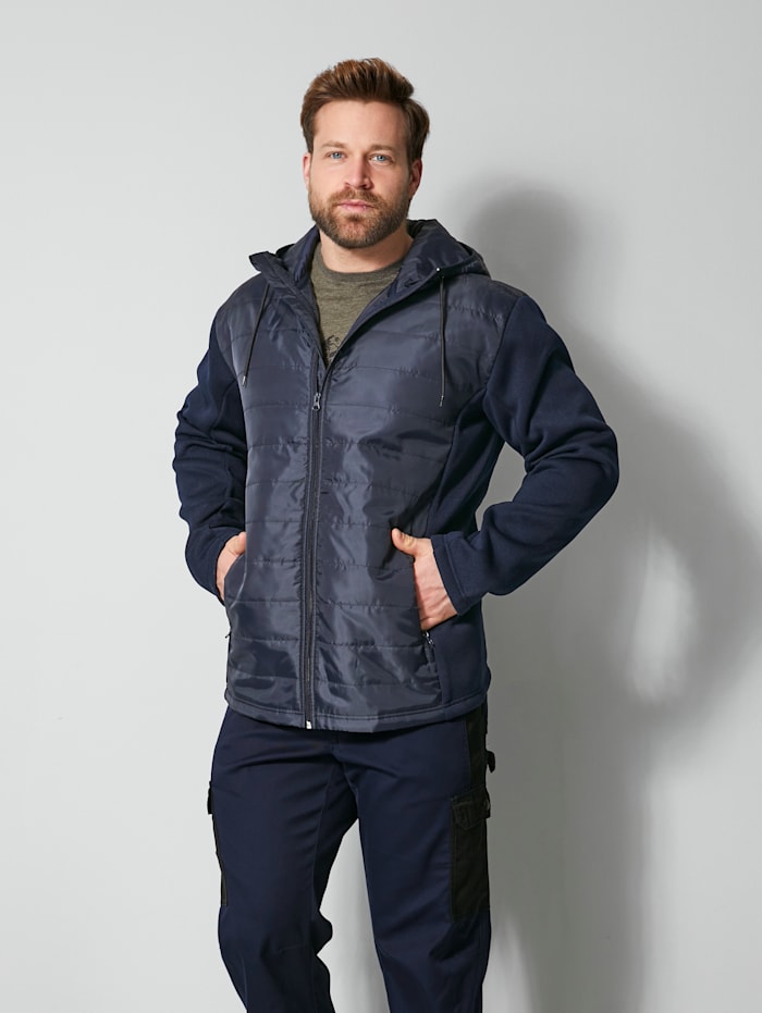 Men Plus Hybrid-Jacke Spezialschnitt, Marineblau