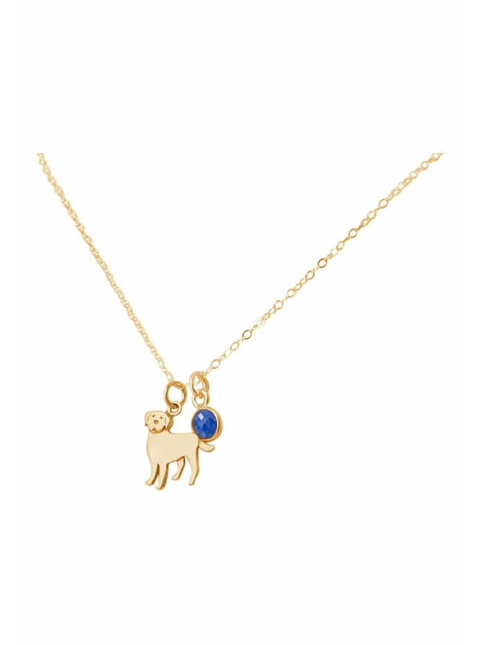 Halskette mit Anhänger Labrador Golden Retriever Hund - Saphir