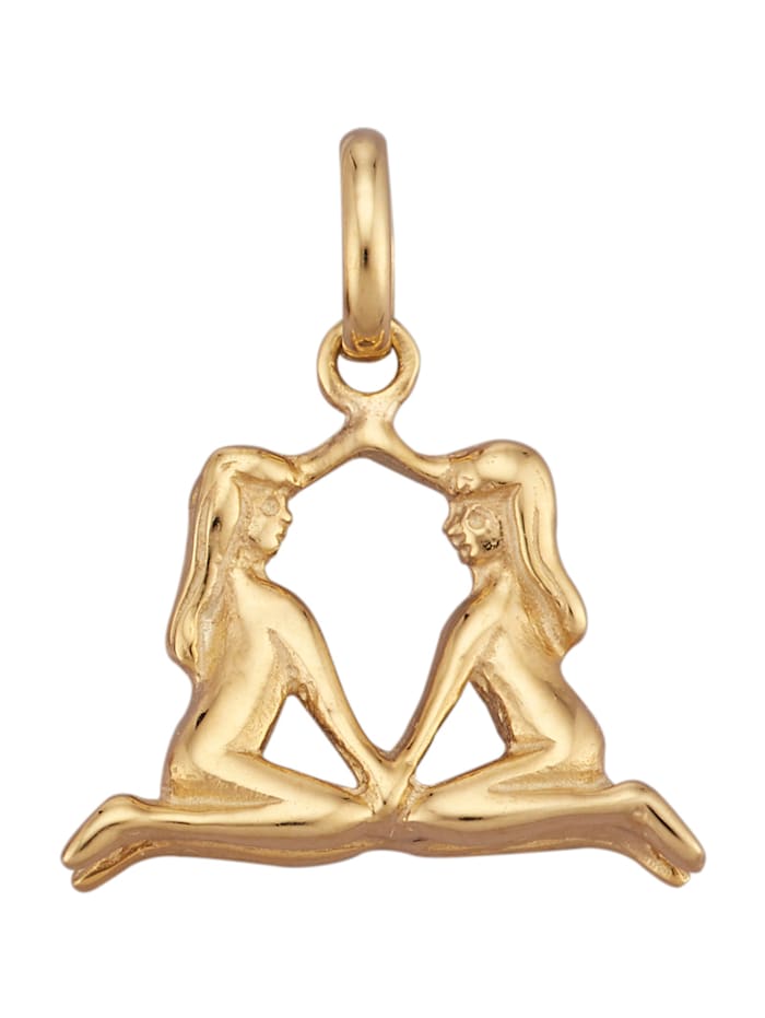 Kultainen horoskooppiriipus ”Kaksoset”, Keltakullanvärinen