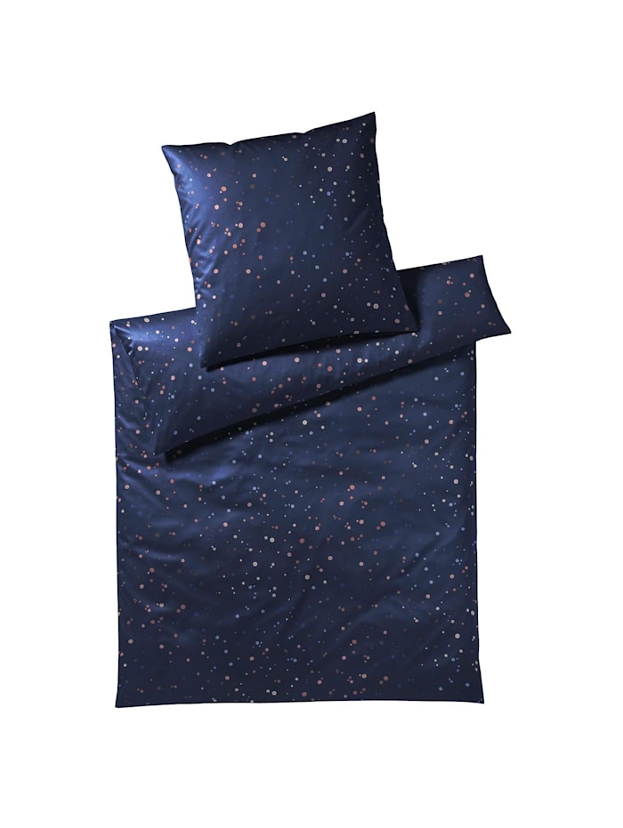 Elegante Jersey Bettwäsche Sprinkle nachtblau, nachtblau