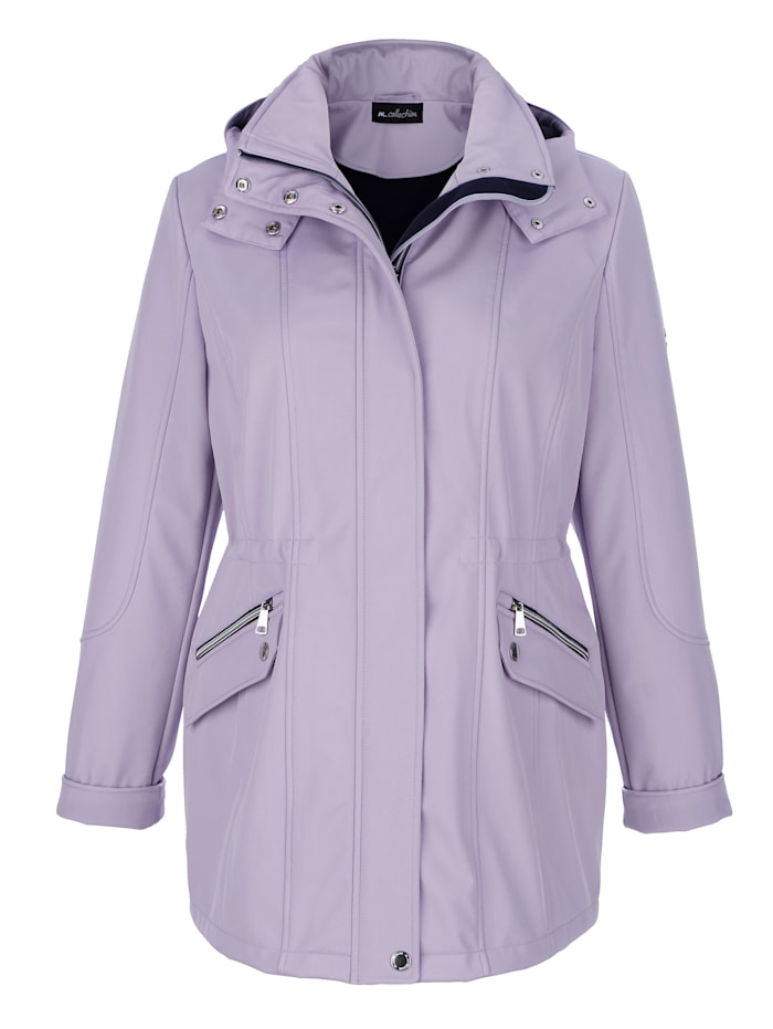 m. collection Softshell jas met afneembare capuchon, lila/marine