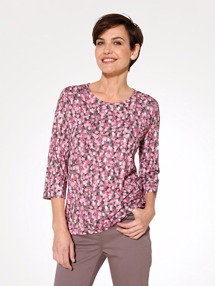 Rabe Shirt im Millefleurs-Dessin, Braun/Rosé
