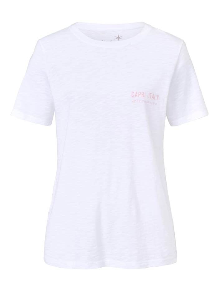JUVIA T-Shirt mit Stickerei, Off-white