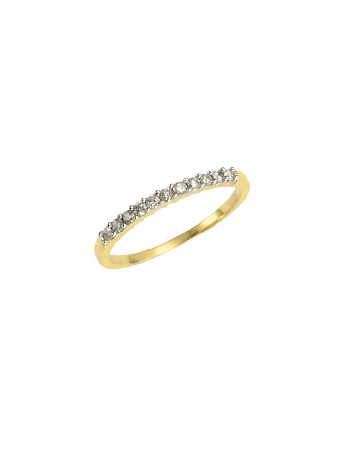 Diamonds by Ellen K. Ring 585/- Gold Brillant weiß Brillant Bicolor 0,25ct., gelb