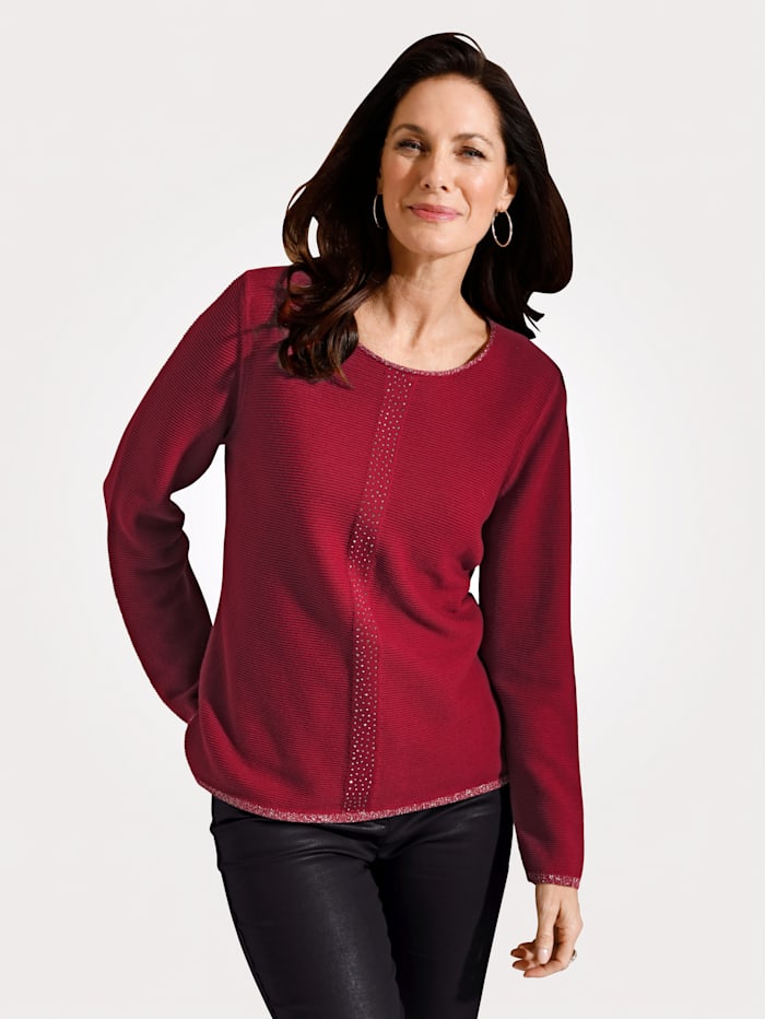 MONA Pullover mit Rippen-Struktur, Rot
