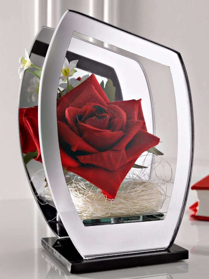 IGEA Rose im Glas mit LED, Rot