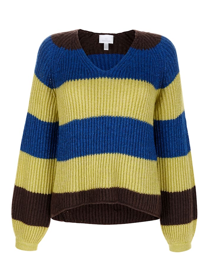 SPORTALM Pullover mit breiten Blockstreifen, Blau/Gelb/Braun