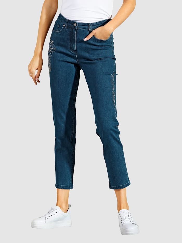 Paola 7/8-jeans met push-up effect, Blue stone