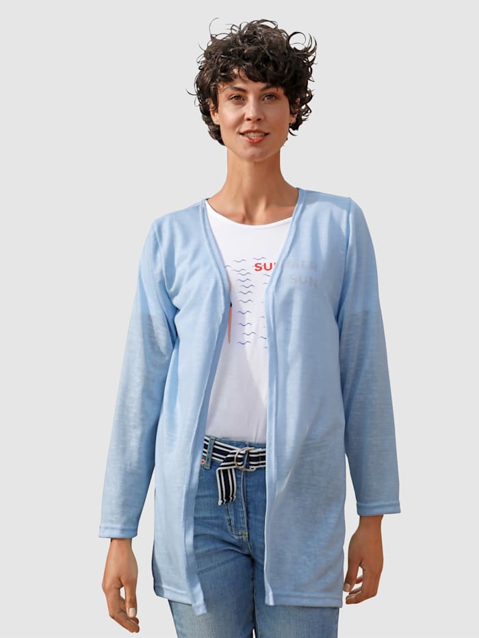 Dress In Shirtjacke in Strickqualität, Eisblau
