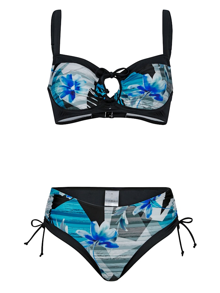 Sunflair Bikini met een exclusieve patronenmix, Turquoise/Zwart