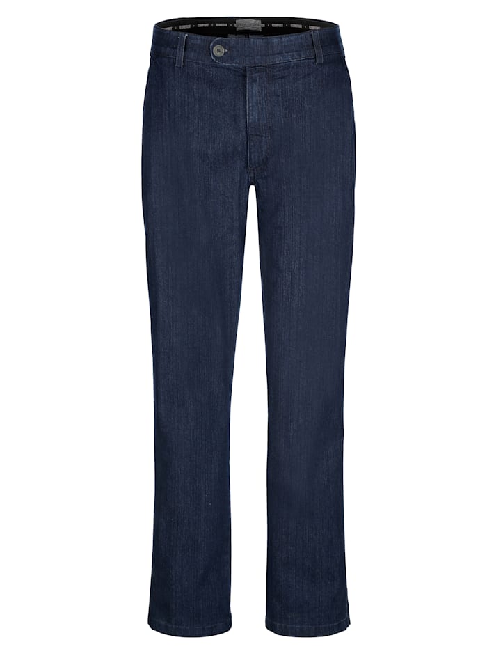 Roger Kent Jeans met comfortabele, elastische band binnenin, Dark blue