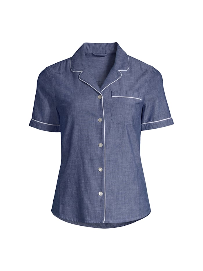 Lands´ End Pyjama Shirt Plus Size, blau