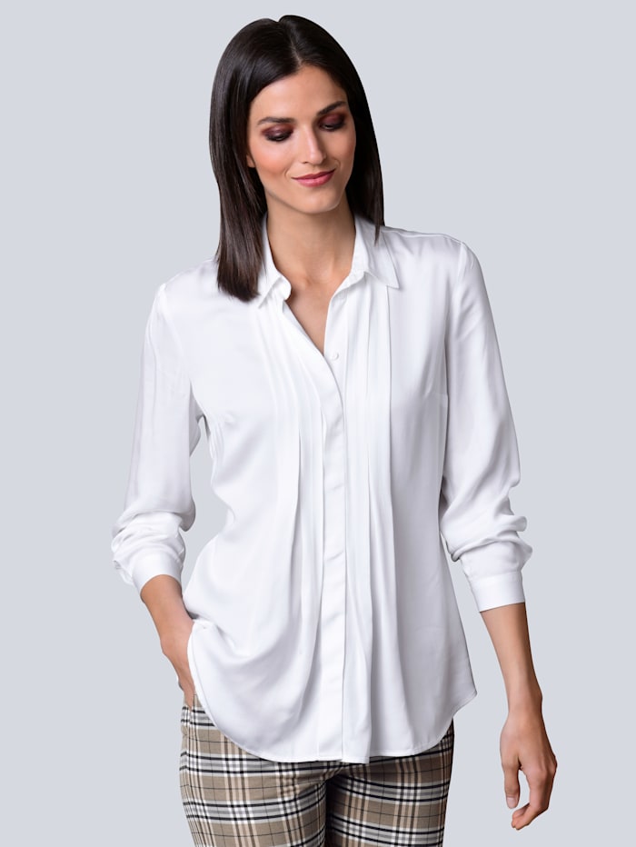 Alba Moda Bluse aus reiner Viskose-Qualität, Weiß