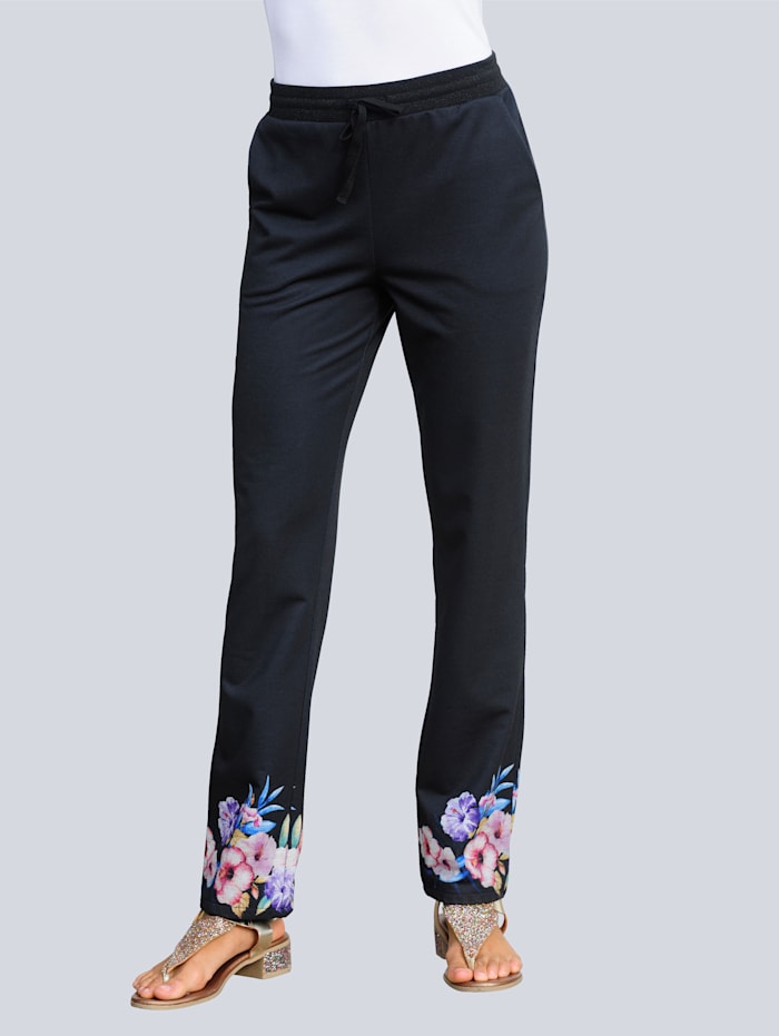 Alba Moda Plážové nohavice v jogpant štýle, Čierna