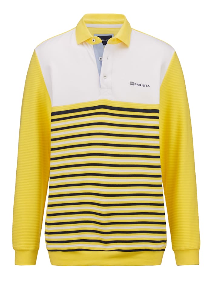 BABISTA Sweatshirt mit auffällig schöner Streifen-Struktur, Gelb/Weiß