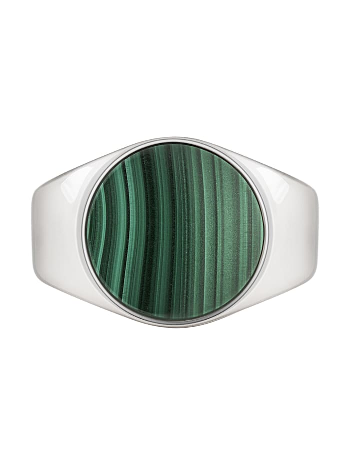 CAI Ring 925/- Sterling Silber Malachit grün Glänzend 2,50ct, weiß