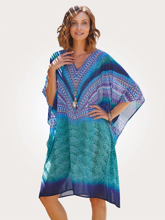 Sunflair Tunic in stunning hues, Blue/Green