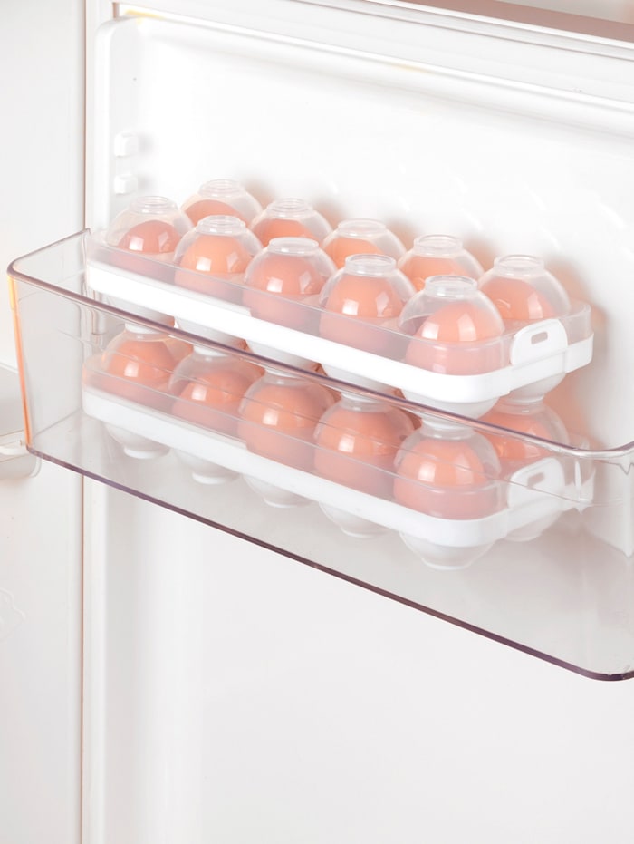 4tlg. Eier-Safe, 2 Boxen mit Deckel, für je 10 Eier Gr. S - L, stapelbar