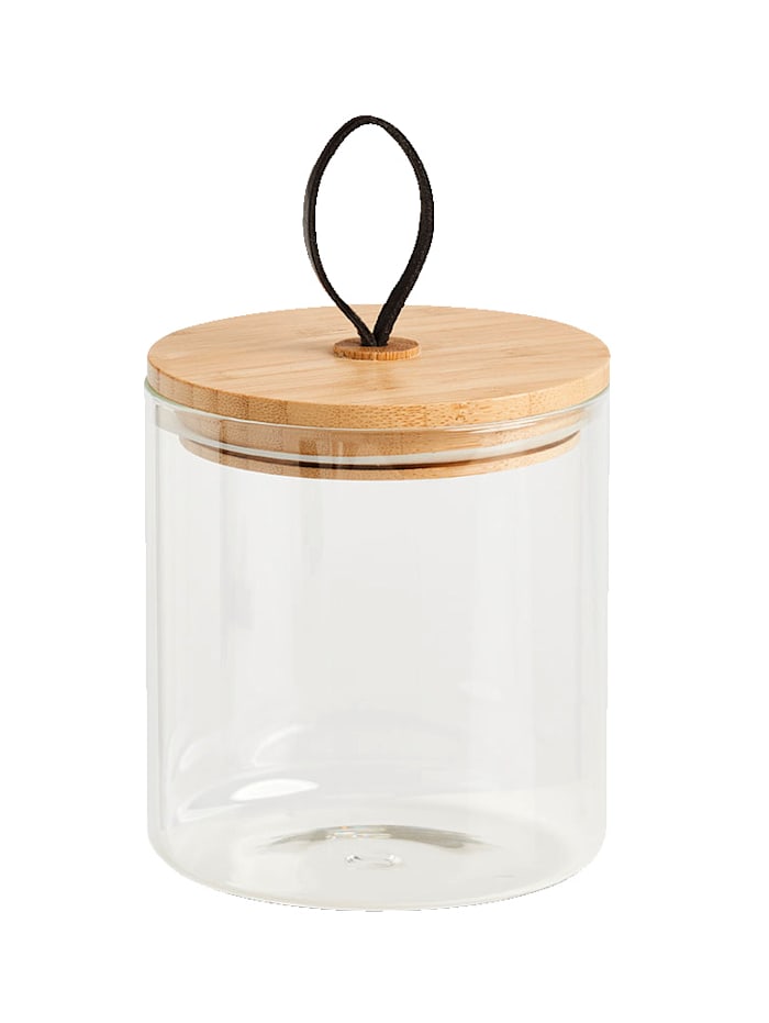 Zeller Vorratsglas mit Bambusdeckel, Fassungsvermögen ca. 880 ml, Ungefärbt