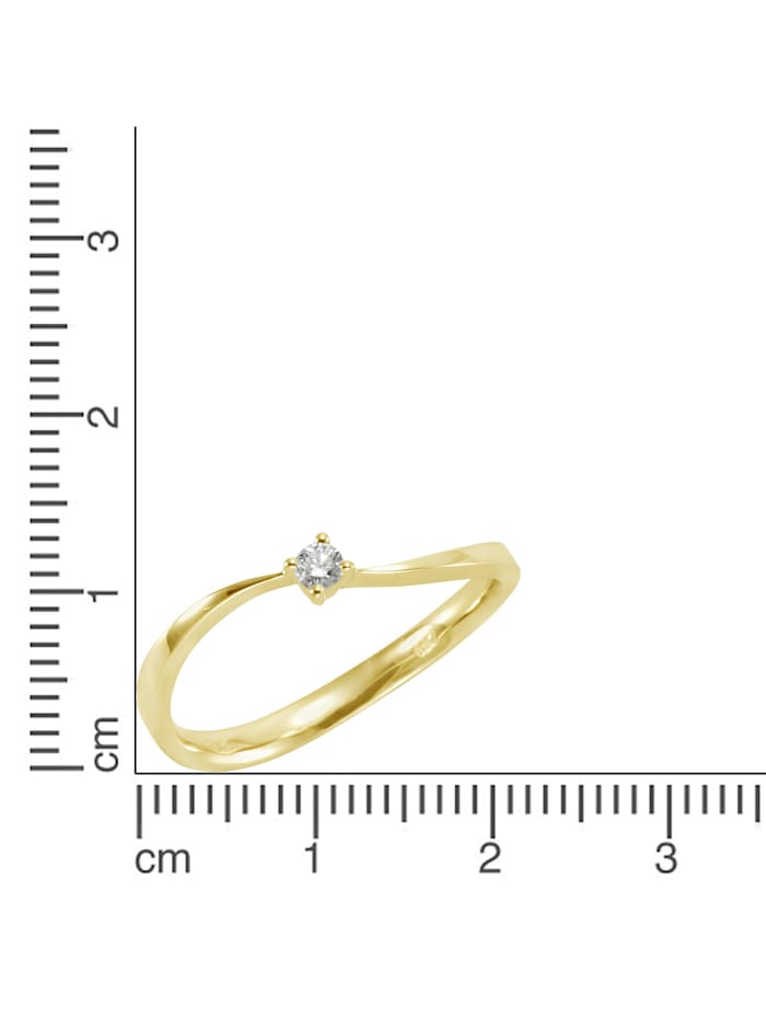 Ring 585/- Gold Brillant weiß Glänzend 0,04ct.