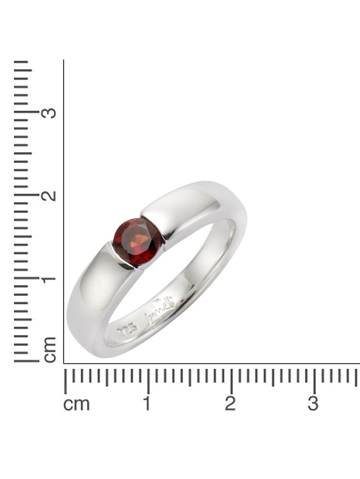 Ring 925/- Sterling Silber Granat dunkelrot Glänzend
