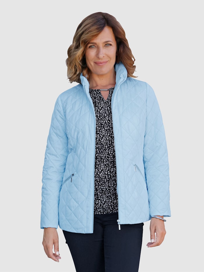 Paola Gewatteerde jas met trendy stiksels, Lichtblauw