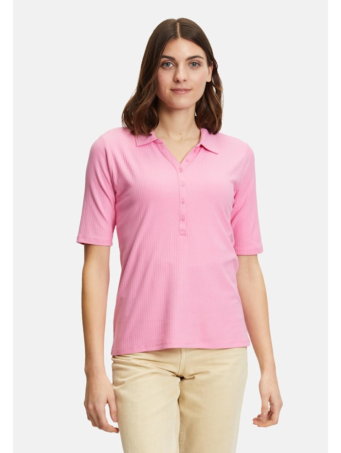 Betty Barclay Poloshirt mit Rippenstruktur, Shiny Pink