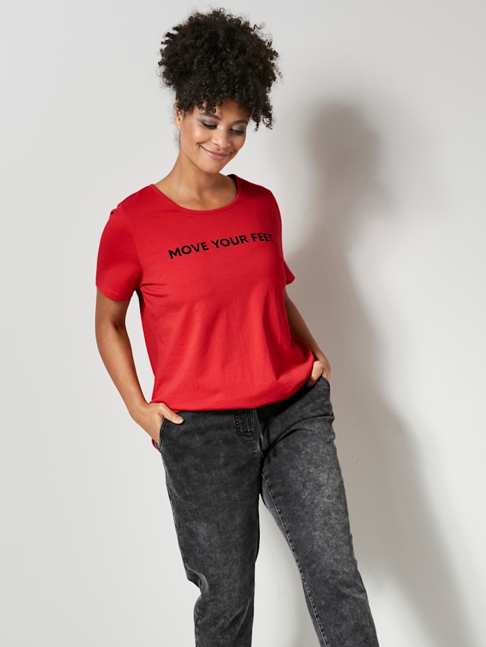 Janet & Joyce Shirt aus reiner Baumwolle, Rot