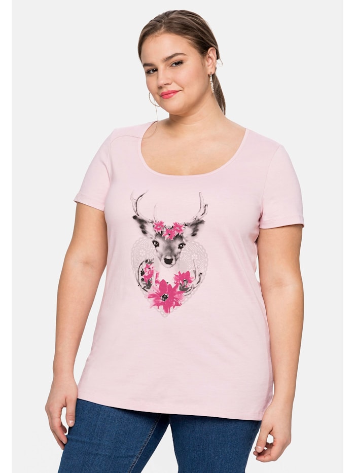 Sheego Trachtenshirt mit Frontprint, rosa