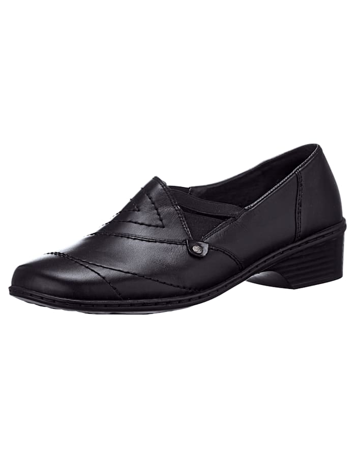 Rieker Slipper obuv v krásnom jemnom dizajne, Čierna