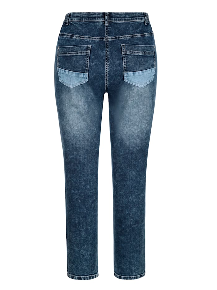 Jeans in zweifarbiger Optik