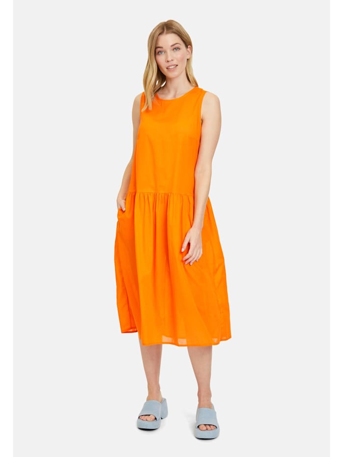 Cartoon Casual-Kleid mit Eingrifftaschen, Orange