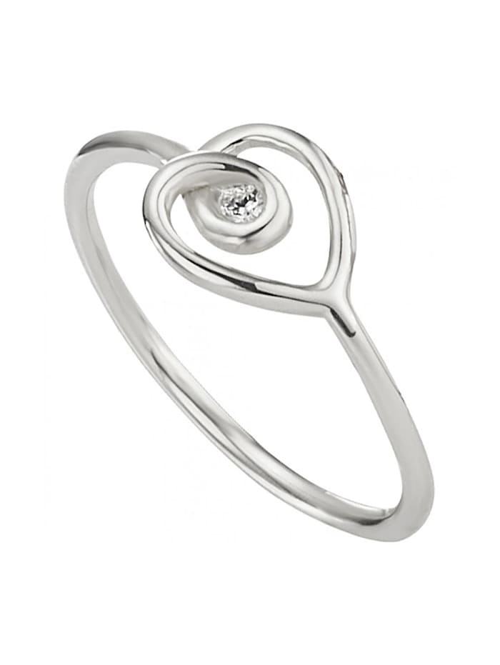 CAI Ring 925/- Sterling Silber Zirkonia weiß rhodiniert, weiß