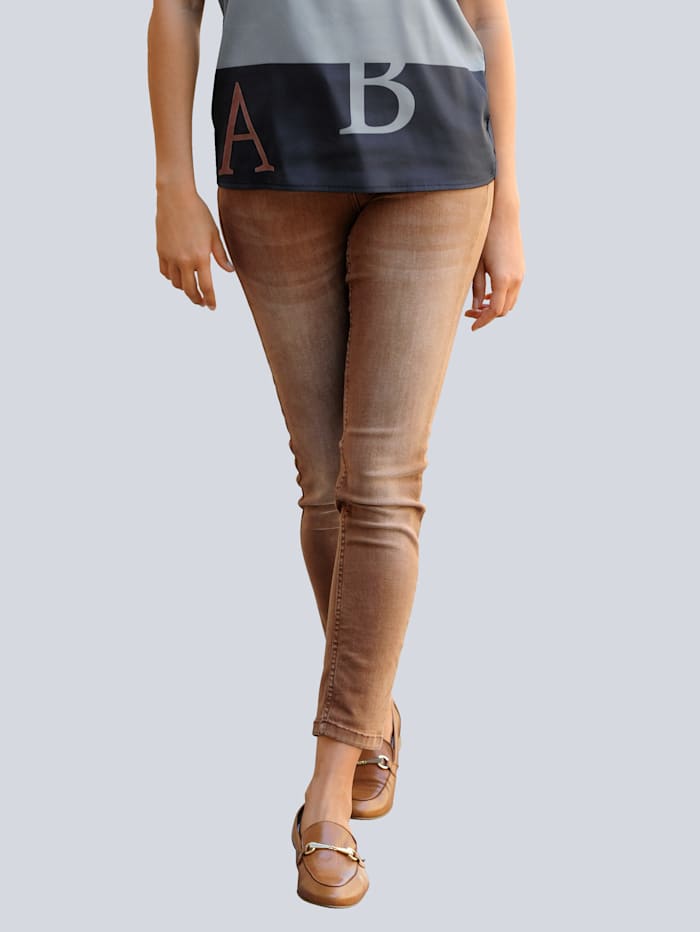 Alba Moda Jeans aus gefärbtem Denim, Cognac