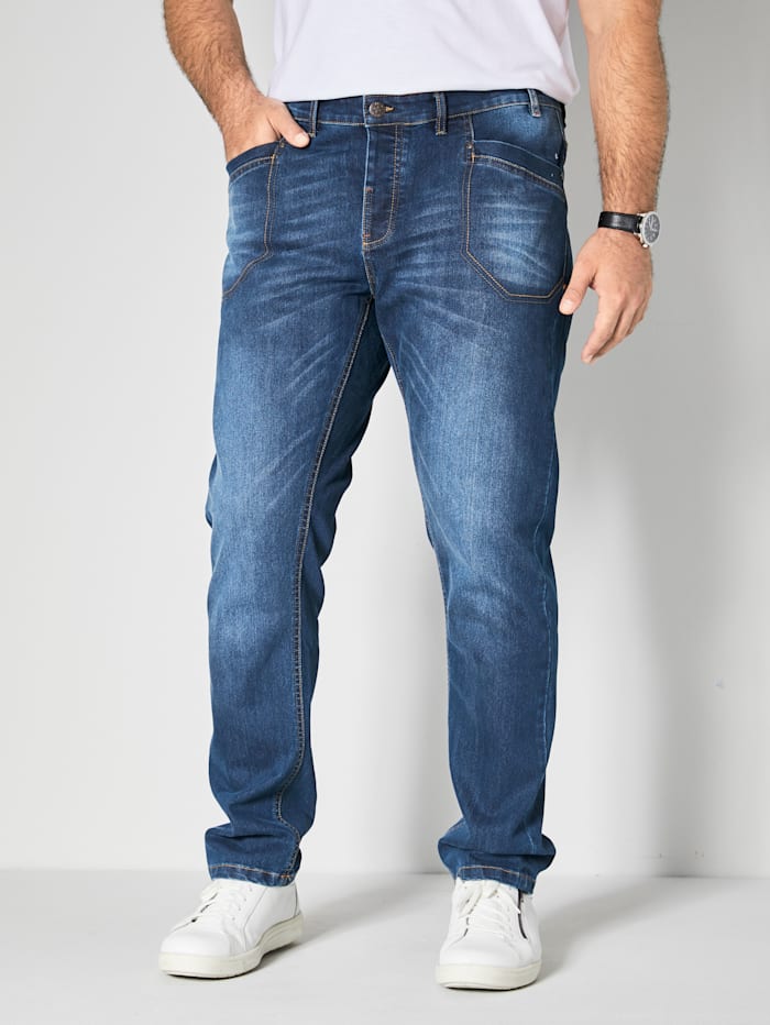 John F. Gee Jeans med smal passform, Blue stone