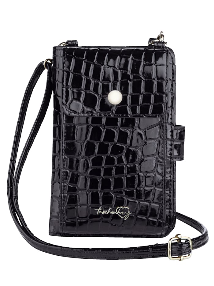 Taschenherz Telefoontasje met portemonnee, Zwart