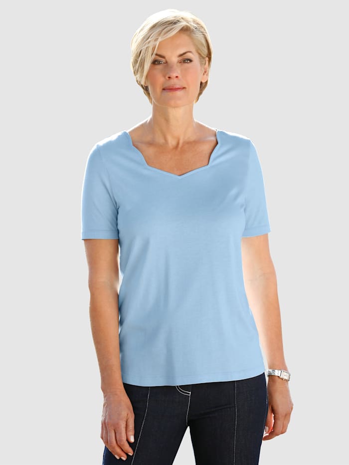 Paola Shirt mit schönem Ausschnitt, Hellblau