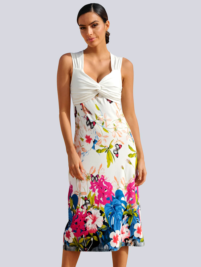 Alba Moda Kleid mit attraktiver Wickeloptik, Weiß