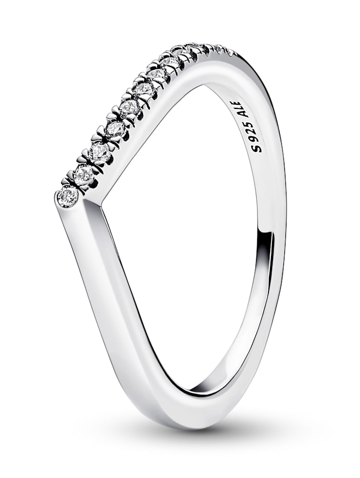 Pandora Damenring - Funkelnder Wishbone Ring -, Silber