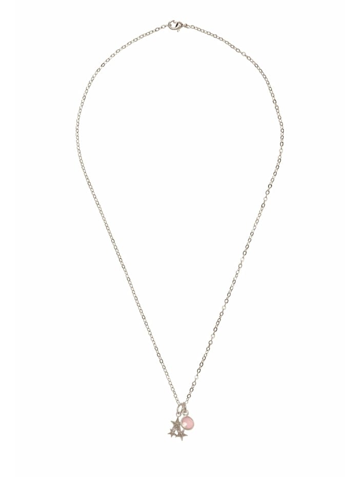 GEMSHINE Halskette mit Anhänger Sternekonstellation Rosenquarz, silver coloured