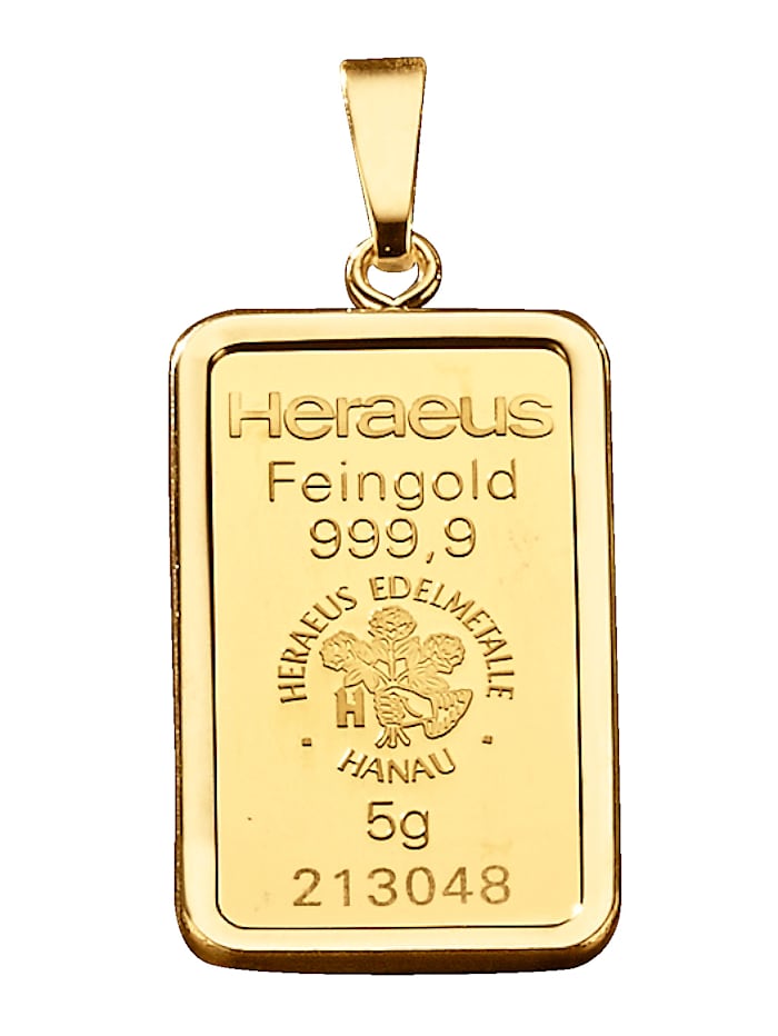 KLiNGEL Anhänger Goldbarren Feingold 999,9, Gelb